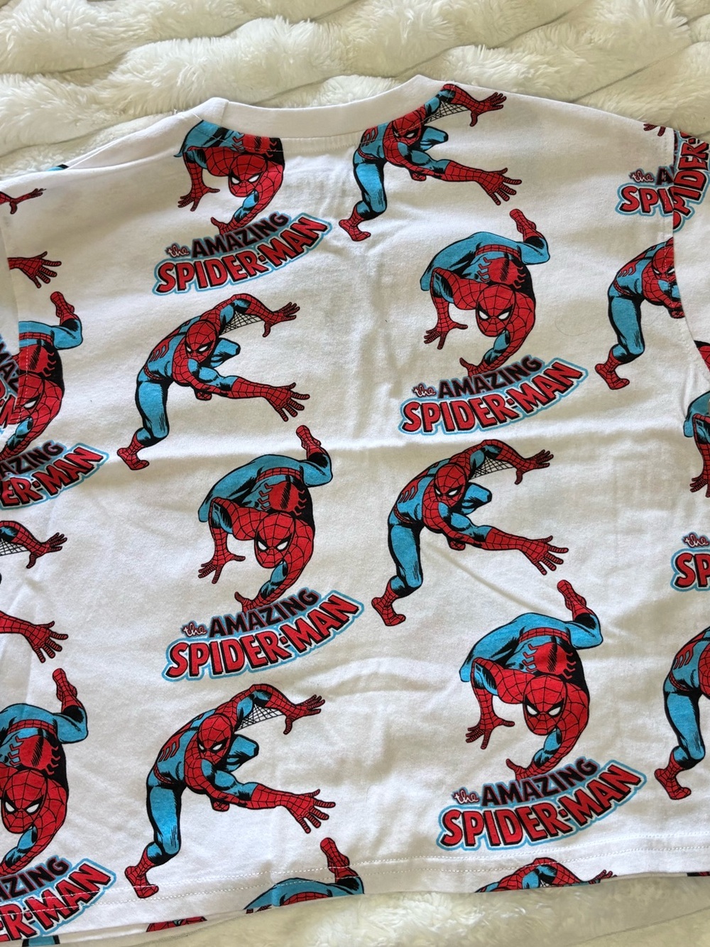 Marvel Spider-Man Graphic Tee - White with Red & Blue